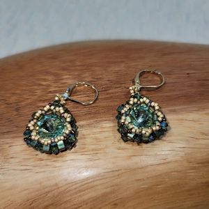 Hand Beaded  Crystal Earrings